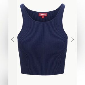 Staud ibisco cropped tank navy